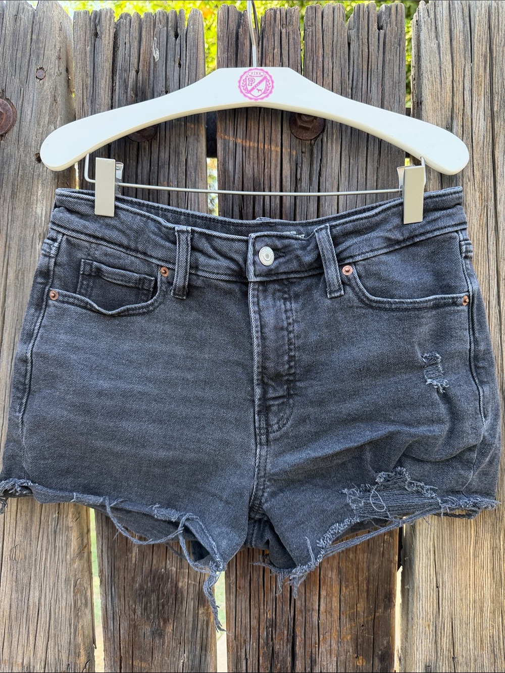 Old Navy Black Distressed Denim Shorts